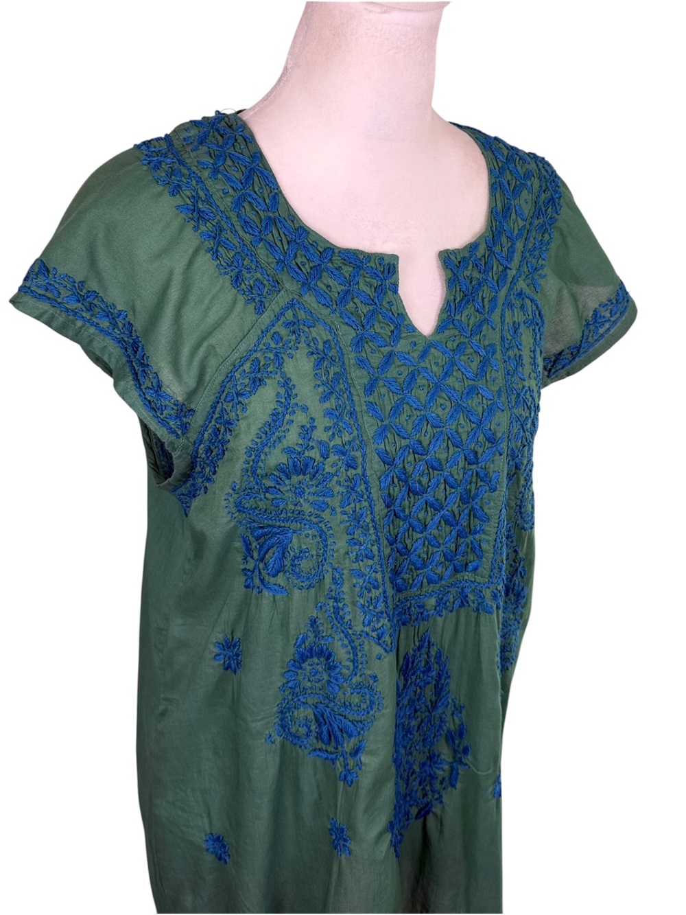 Jayshree Dalal Hand Embroidered Cotton Tunic Dress – Size XL – NWT - Picture 3 of 11